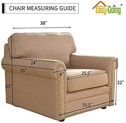 Easy-Going Chair Sofa Slipcover Reversible Sofa Cover Water Resistant Couch Cover Furniture Protector Cover with Elastic Straps for Pets Kids Children Dog Cat (Chair, Blue/Ivory)