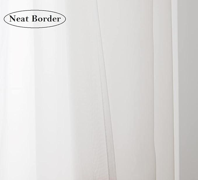 PI Small Sheer Curtains 63 Inch Length,Light Filtering Airy Voile Curtain for Small Window/Kitchen 2 Panels (W52 X L63, Beige)