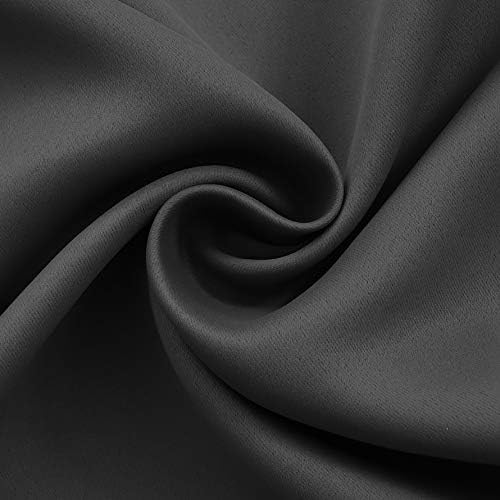BGment Dark Grey Blackout Curtains 30 Inches Long for Kitchen Cafe Window - Rod Pocket Short Length Drapes Room Darkening for Bathroom Rv Bedroom, 2 Panels, 42 x 30 Inch