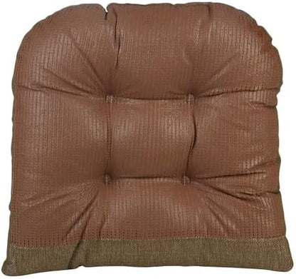 Klear Vu Gripper Overstuffed Universal Non-Slip Dining Chair Cushions for Kitchen Decor or Office Use, U-Shaped Skid-Proof Seat Pad, 17x17 Inches, 2 Count (Pack of 1), Solid Gold