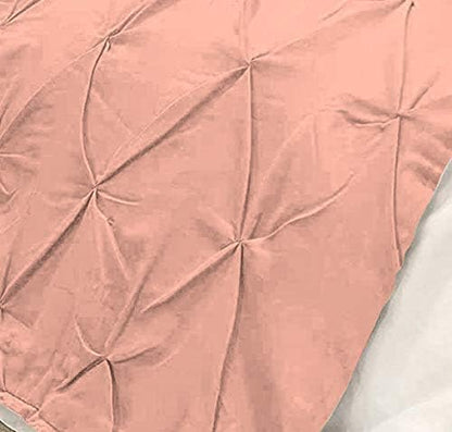 Bed Runner Set - 100% Pure Cotton 800 Thread Count - Luxury 1 Pinch Pleated Bed Runner and 2 Pillow Cover - 3 Piece Pinch Pleated Bed Runner Set Twin, Peach