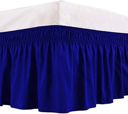 Royal Blue Wrap Around Bed Skirts - Three Sides Fabric Adjustable Elastic Dust Ruffle Soft -600 TC Stretchy Bed Skirt-California King(72"X 84") Royal Blue