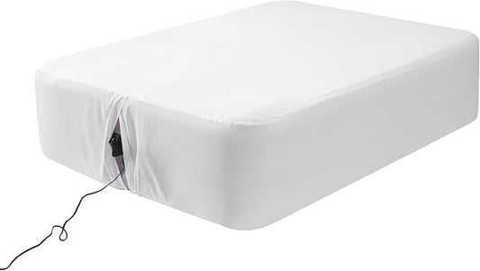 Fitted Sheet for Full Size Air Matress, with 18-24 Inch Extra Deep Pocket, Soft Breathable Air Mattress Sheet Cover for Inflatable Bed, White