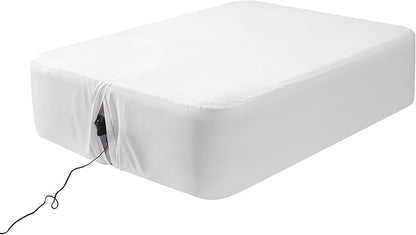 Fitted Sheet for Queen Air Mattress, with 18-24 Inch Extra Deep Pocket, Soft Breathable Bed Sheet Bottom Mattress Cover for Inflatable Air Bed, White