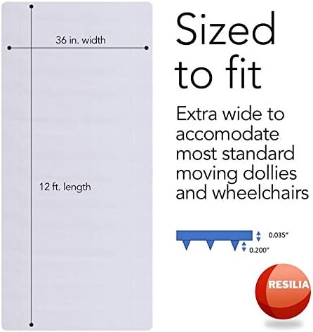 RESILIA Deep-Pile Carpet Runner - Plastic Vinyl Carpet & Rug Protector, Waterproof Clear Vinyl Floor Runners, 36 Inches Wide x 12 Feet Long, Made in The USA