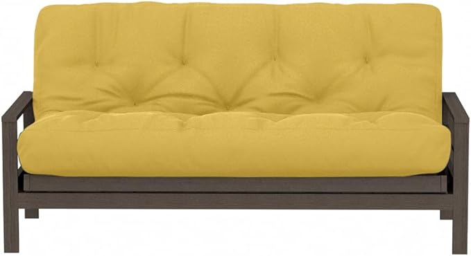 Royal Sleep Products by The Futon Factory 6 inch Foam Futon Mattress - Solid Mustard Cover - Twin Size - CertiPUR Certified Foams - Made in USA - Replacement Mattress - (Frame not Included)