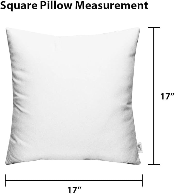 RSH DECOR: Square Throw Pillows Set of 2 | 17” x 17” | All-Weather Spun Fabric | Water and Fade-Resistant | Outdoor Accent Pillows for Patio Furniture | Classic Pink Stripe