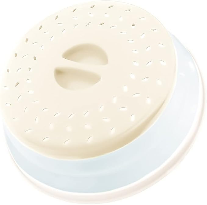 Collapsible Microwave Splatter Cover, 10.5 Inch, Dishwasher-safe, Microwave Plate Cover With Steam Vent，BPA-Free Silicone & Plastic (Light blue)