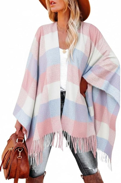 Breezy Lane Women's Shawl Wraps Warm Poncho Ruana Wrap Cardigan