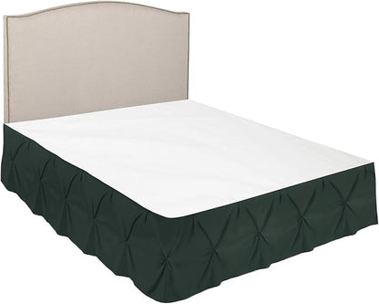 Nestl Forest Green Bed Skirt Full Size, Pinch Pleat Full Bed Skirt, 14" Inch Drop Full Bedskirt, Hotel Quality Forest Green Bed Skirts, Microfiber Bedskirt for Full Bed, Forest Green Full Bed Skirt