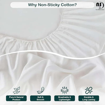 NON Sticky cotton Full Size Sleeper Sofa Sheets, 4 Piece Egyptian Cotton Bed Sheet Set for Sofa Bed, 10" Deep Pocket for Pull Out Couch Mattress, 54" x 75", White Solid, Soft & Breathable