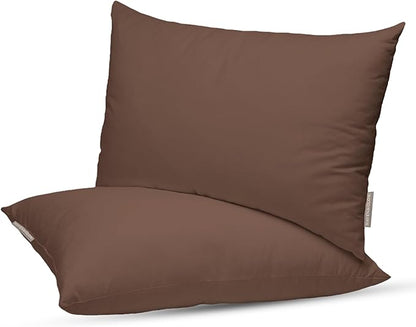 Haven & Glow Decorative Throw Pillow Cover – Rectangular Cushion Case with Zipper | Modern Sofa, Couch & Bed Accent Pillow Covers for Room, Bedroom & Home Decor | 20 x 12 Inch – Dark Brown – 2 Pc
