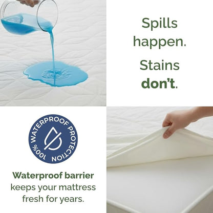 Waterproof Cooling Mattress Protector - Mattress Cover King Size Bed - Viscose Made From Bamboo - Soft, Breathable, Noiseless & Washable - Fitted Sheet Style & All Round Protection - (78" x 80") White