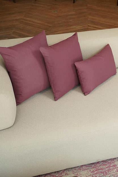 Haven & Glow Decorative Throw Pillow Cover – Square Cushion Case with Zipper | Modern Sofa, Couch & Bed Accent Pillow Covers for Living Room, Bedroom & Home Decor | 18 x 18 inches – Violet – 2 Pack
