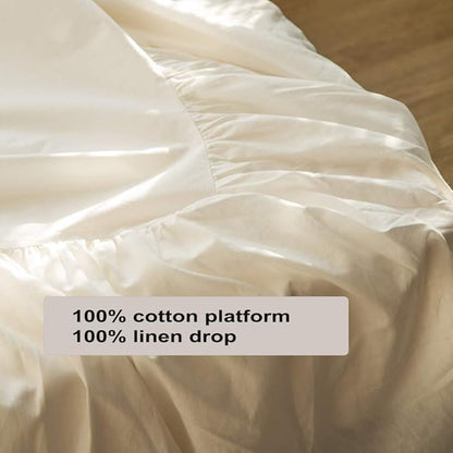 Simple&Opulence Belgian Linen Bed Skirt with Classic 14 inch Tailored Drop Dust Ruffle, Easy Fit Breathable Premium Natural Flax- Pleated White, King
