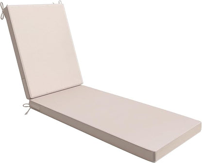 AAAAAcessories Outdoor Chaise Lounge Cushions, Waterproof, Fade-Resistant Patio Furniture Replacement Cushions, 74" x 23" x 3", Khaki Beige