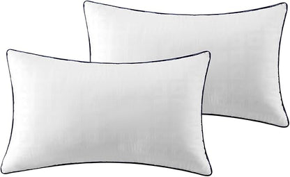 Phantoscope 12x20 Pillow Inserts, Decorative Throw Pillow Inserts with 100% Cotton Jacquard Cover, Virgin Fiber Pillow Sham Stuffer, Lumbar Square Couch Cushion Pillows, Pack of 2, 12x20 Inch