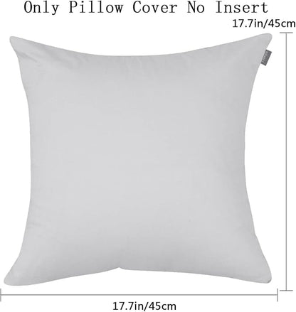 Thmyo 4-Pack 100% Cotton Comfortable Solid Decorative Throw Pillow Case, Square Cushion Cover Pillowcase Sublimation Blank Pillow Covers DIY Throw Pillowcase(16x16 inch/ 40x40cm,Light Silver Grey)