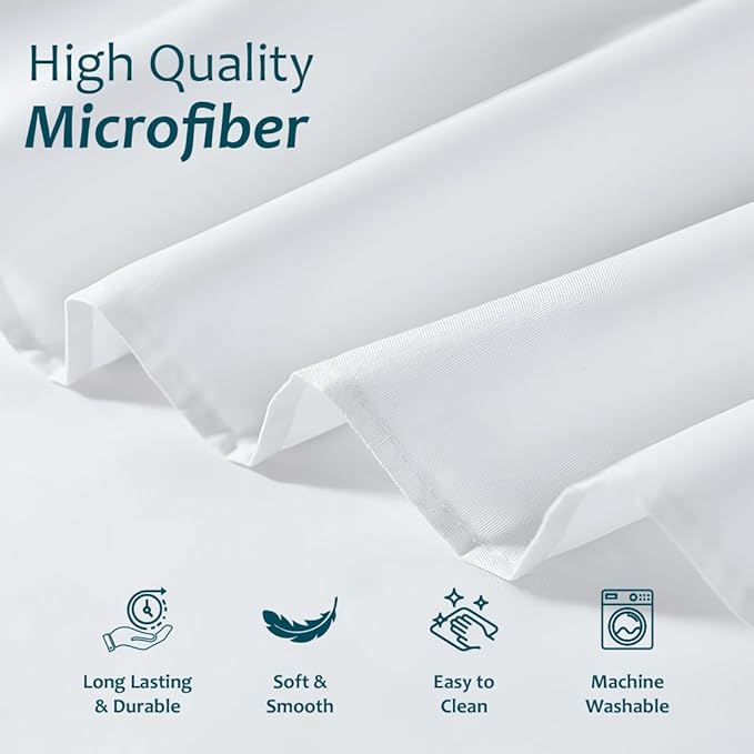 Shreem Linen Ruffled Bed Skirt with Split Corners, Gathered Style, 100% Microfiber, 28-Inch Drop, Dust Ruffle Bedskirt with Platform, Short Queen, White