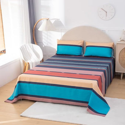 WenBags Lightweight Waterproof Flat Sheet 70*90 Inches Queen Size-Mattress Protector for Bed & Couch, Pet Hair Resistant Cover Ideal for Dogs & Cats, Perfect for Hotels & Hospitals(Multicolor-Travel)