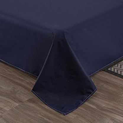 WenBags Lightweight Waterproof Flat Sheet 90 * 98 Inches King Size - Mattress Protector for Bed & Couch, Pet Hair Resistant Cover Ideal for Dogs & Cats, Perfect for Hotels & Hospitals (Navy Blue)