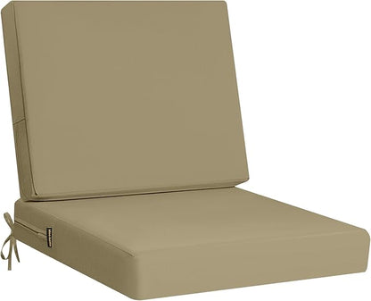 idee-home Outdoor Cushions for Patio Furniture, Outdoor Seat Cushion, Waterproof Couch Hampton Bay Deep Seat Replacement Chair Cushions for Garden Lawn Backyard Deck, 24 x 26