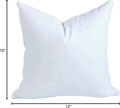 MoonRest® 12x12 Inch Synthetic Down Alternative Square Pillow Insert Form Stuffer for Sofa Shams, Decorative Throw Pillow, Fits 11x11 Pillow Cover - Hypoallergenic 12“X 12”