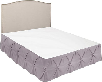 Nestl Dusty Purple Bed Skirt King Size, Pinch Pleat King Bed Skirt, 14" Inch Drop King Bedskirt, Hotel Quality Dusty Purple Bed Skirts, Microfiber Bedskirt for King Bed, Dusty Purple King Bed Skirt