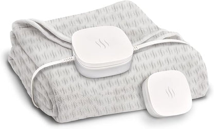 Hidden Heat Electric Foot of The Bed Warmer by SpotWarm; Wireless RF Remote, Microplush Flannel Mattress Warmer for Heated Feet. Queen Bed - 60” by 24”