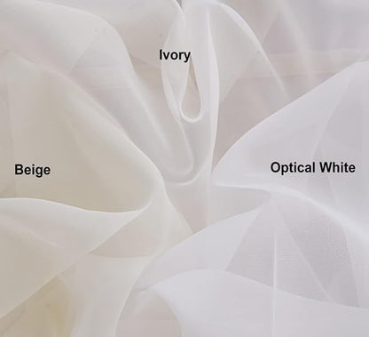 PI White Sheer Tier Curtains 30 Inches Length with Grommet,Short Voile Half Window Curtain for Kitchen/Bathroom/Farmhouse/Basement 2 Panels (W42 X L30,Optical White)