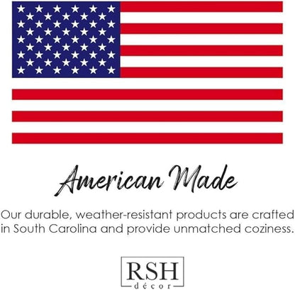 RSH DECOR: Tufted U-Shape Wicker Seat Cushions Set of 2 | 19” x 19” | All-Weather Spun Fabric | Water-Resistant | Outdoor Chair Cushions for Patio Furniture | Swaying Palms Aloe