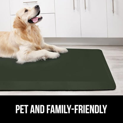 GORILLA GRIP Comfortable Cushioned Kitchen Mats for Floor, 39x20, Waterproof and Stain Resistant Soft Top, 3/4 Inch Thick Ergonomic Standing Desk Anti Fatigue Mat, Foam Supports Feet, Hunter Green