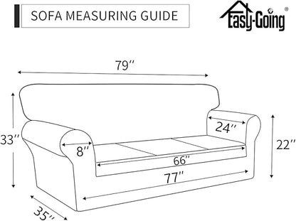 Easy-Going Sofa Slipcover Waterproof Couch Cover for 3 Cushion Couch Sofa Cover Furniture Protector Cover Pets Covers Washable Non-Slip Fabric Pets Kids Children Dog Cat (Sofa, White)