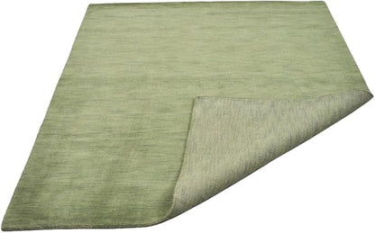 Hand Knotted Loom Wool ECO-Friendly Area Rugs - 10'x10', Square, Green Color, Solid Plain Design, High Pile Thick Handmade Anti Skid Area Rugs for Living Room, Bed Room (L00111)