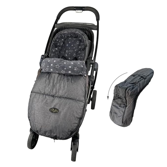CozyMe Stroller Footmuff, Stroller Hooded Blanket for Toddler, Stroller Bunting Bag with Multi Purpose Fleece Lined Warm Winter Stroller Cover, M6-4T,Heather Grey