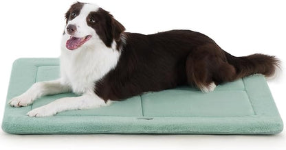 MADE 4 PETS Dog Crate Pad Bed for Large Dogs, Washable & Reversible, Anti-Slip Kennel Mat for Cozy Sleeping, Soft Fluffy Dog Bed for Indoor & Outdoor Use, 36"x27", Green