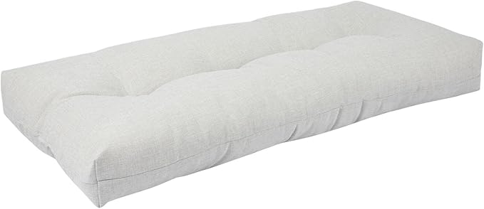 FUNHOME Outdoor Bench Cushion 42 x18 inch with Non-Slip Grips,Water Resistant Porch Swing Cushion,Bench Pillow Pads,Tufted Cushions for Patio Garden Furniture,42" Seat Cushions(White Gray)