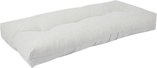 FUNHOME Outdoor Bench Cushion 45 x18 inch with Non-Slip Grips,Water Resistant Porch Swing Cushion,Bench Pillow Pads,Tufted Cushions for Patio Garden Furniture,45" Seat Cushions(White Gray)