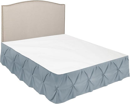 Nestl Stone Blue Bed Skirt Twin Size, Pinch Pleat Twin Bed Skirt, 14" Inch Drop Twin Bedskirt, Hotel Quality Stone Blue Bed Skirts, Premium Microfiber Bedskirt for Twin Bed, Stone Blue Twin Bed Skirt