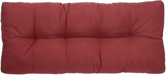 Outdoor Bench Cushion 48 x18 inch with Non-Slip Grips,Water Resistant Porch Swing Cushion,Bench Pillow Pads,Tufted Cushions for Patio Garden Furniture,48" Seat Cushions(Dark Red)