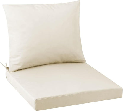Outdoor Seat Cushion Set 22 x 22 In, Water-Resistant & Fade-Resistan, Patio Furniture Cushions with Removable Cover Deep Seat & Back Cushion with Handle and Adjustable Straps for Chair Sofa,1PC