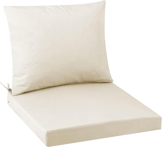 Outdoor Seat Cushion Set 22 x 22 In, Water-Resistant & Fade-Resistan, Patio Furniture Cushions with Removable Cover Deep Seat & Back Cushion with Handle and Adjustable Straps for Chair Sofa,1PC