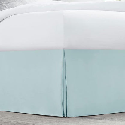 Nestl Light Baby Blue Bed Skirt Cal King Size - Cal King Bed Skirt 14 Inch Drop - Brushed Microfiber Bed Skirts - Hotel Quality Pleated Bed Skirt - Shrinkage & Fade Resistant