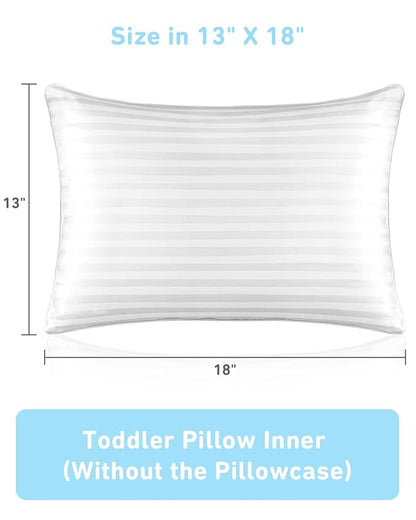 Toddler Pillow,13 x 18 Toddler Pillows for Sleeping,Machine Washable Kids Pillow, Perfect for Travel,Toddlers Cot(Not Included Pillowcase)