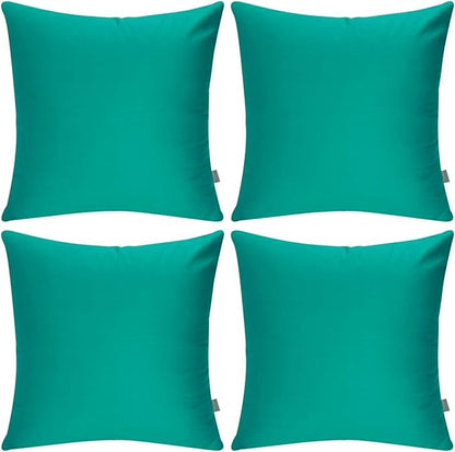 4-Pack 100% Cotton Comfortable Solid Decorative Throw Pillow Case,Thmyo Square Cushion Cover Pillowcase Sublimation Blank Pillow Covers DIY Throw Pillowcase for Sofa(16x16 inch/ 40x40cm,Lake Blue)