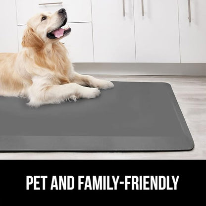 GORILLA GRIP Comfortable Cushioned Kitchen Mats for Floor, 58x20, Waterproof and Stain Resistant Soft Top, 3/4 Inch Thick Ergonomic Standing Desk Anti Fatigue Mat, Foam Supports Ankles and Feet, Grey