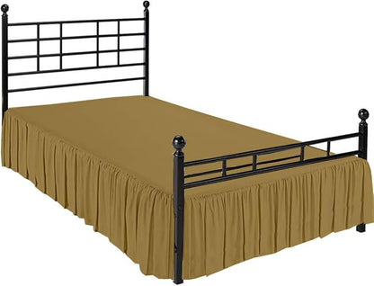 Ruffle Bed Skirt with Split Corners, Microfiber Dust Ruffled for a Perfectly Tailored Bedding Ensemble, Wrinkle and Fade Free, Easy Fit, Queen Size 21 Inch Drop, Taupe