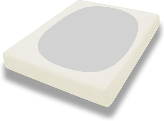 PureFit Stretchy Box Spring Cover Queen - Elastic Fitted Box Spring Wrap Around 4 Sides, Wrinkle & Fading Resistant Fits Queen Size Beds, Ivory
