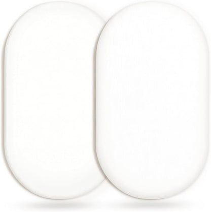 GRSSDER Stretchy Ultra Soft Fitted Bassinet Sheet 2 Pack, Universal Fit for Bassinets Baby Cradle Moses Basket Oval Rectangle Mattress Safe and Snug, Jersey Bassinet Sheets for Girls, White