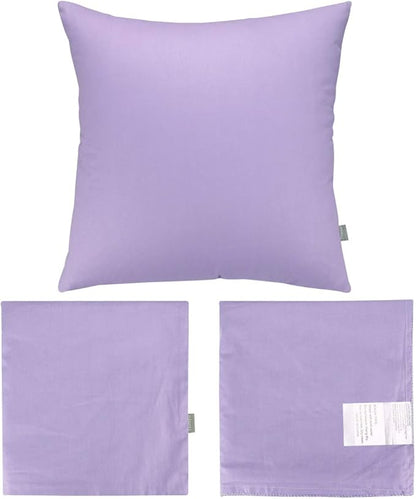 4-Pack 100% Cotton Comfortable Solid Decorative Throw Pillow Case,Thmyo Square Cushion Cover Pillowcase Sublimation Blank Pillow Covers DIY Throw Pillowcase for Sofa(16x16 inch/ 40x40cm,Light Purple)